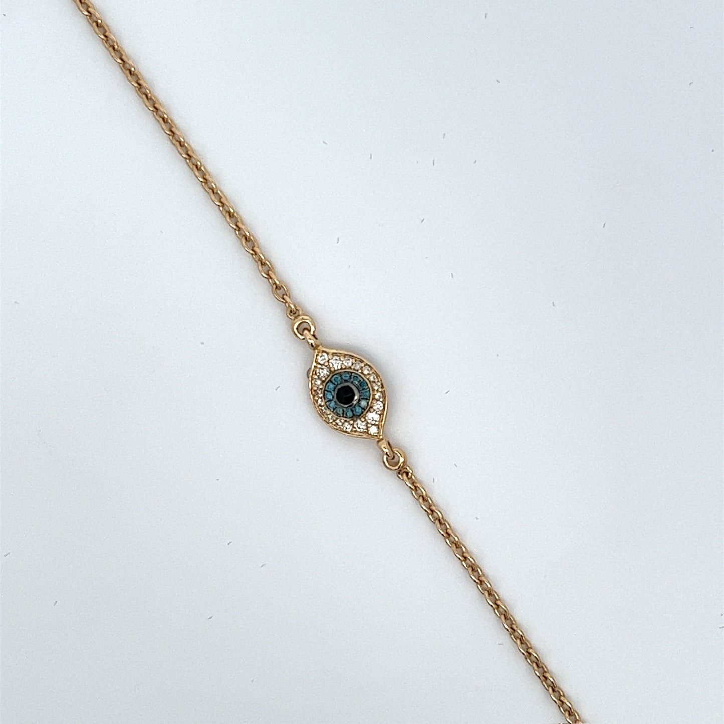 Small Evil Eye Gold Chain Bracelet