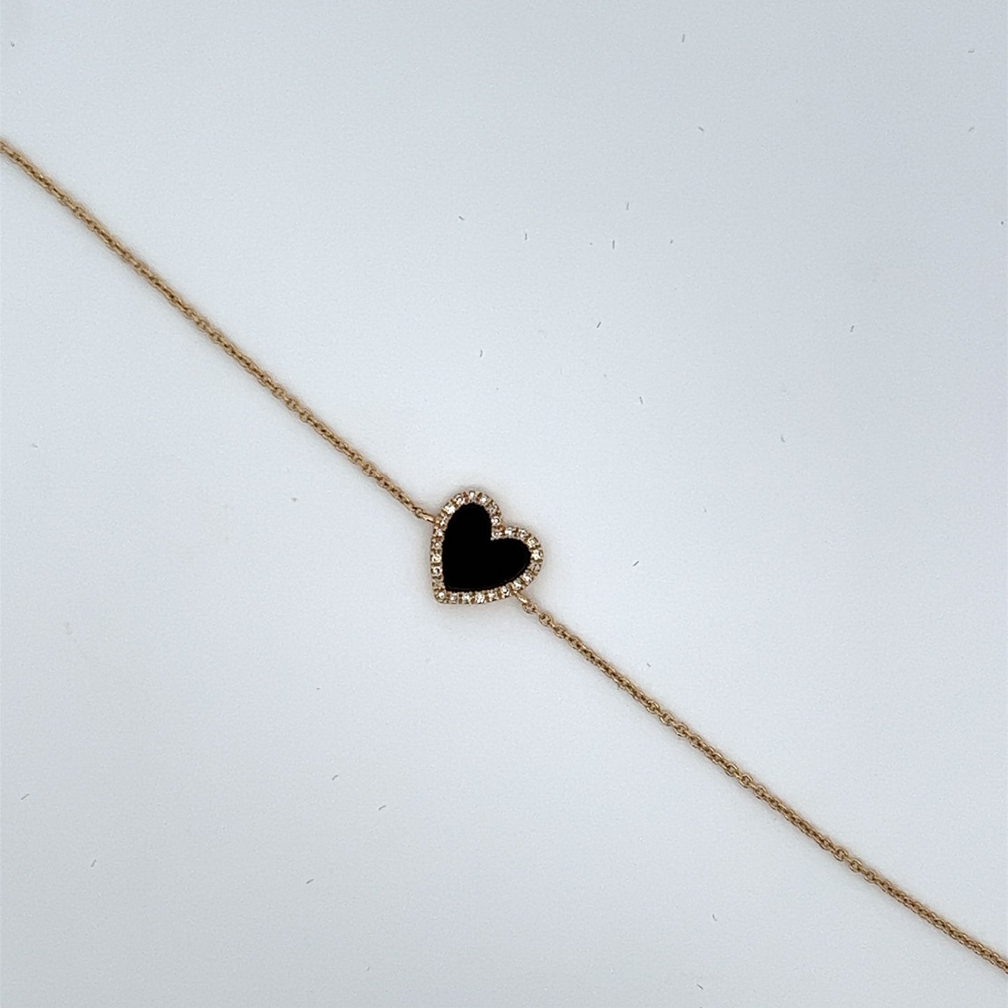 Black Diamond Dainty Heart Braclet