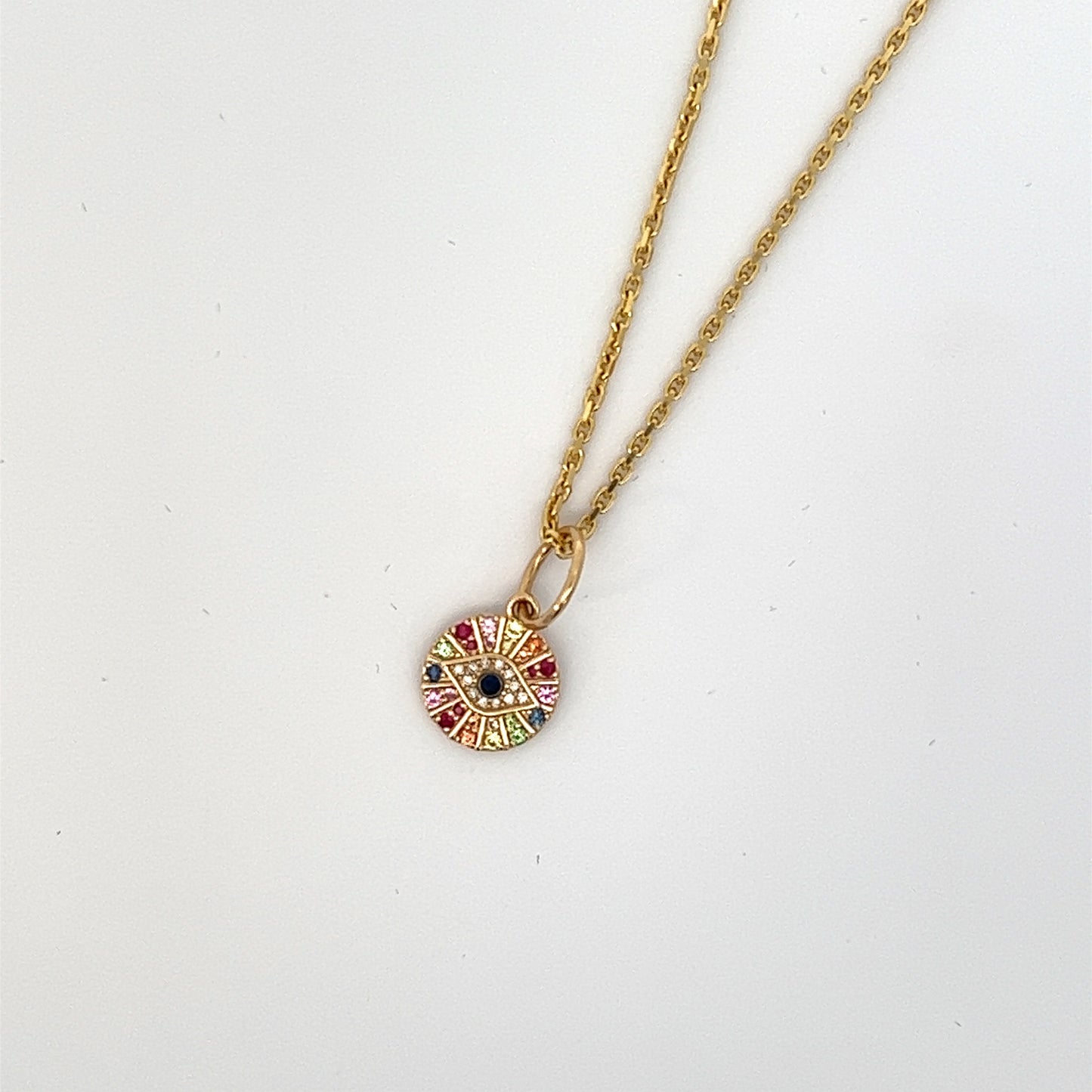 Small Rainbow Evil Eye Necklace