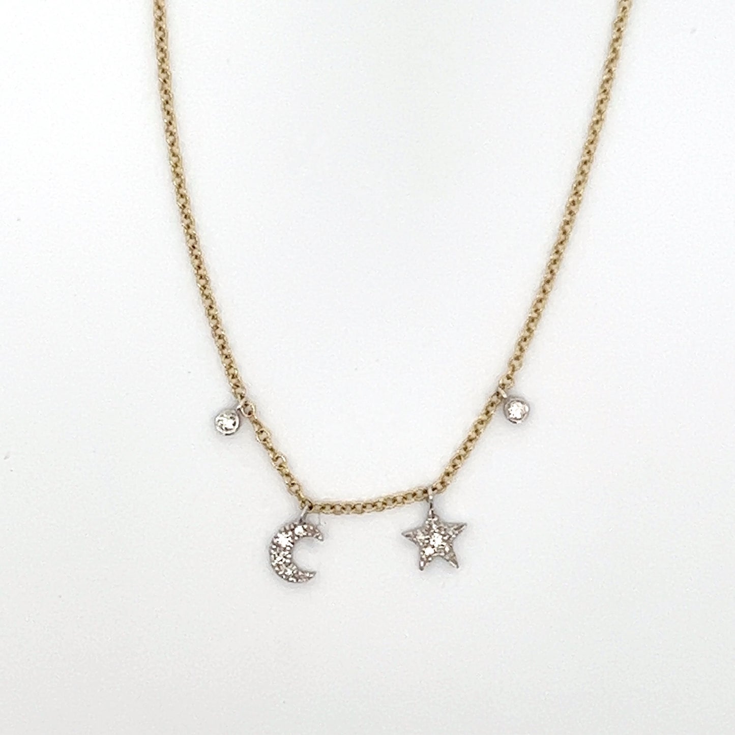 Tiny Moon and Star Necklace