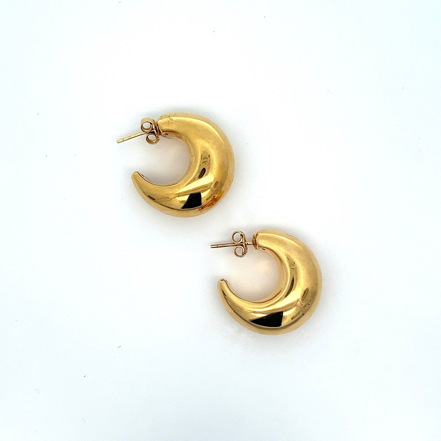 Small Moon Hoop Earrings