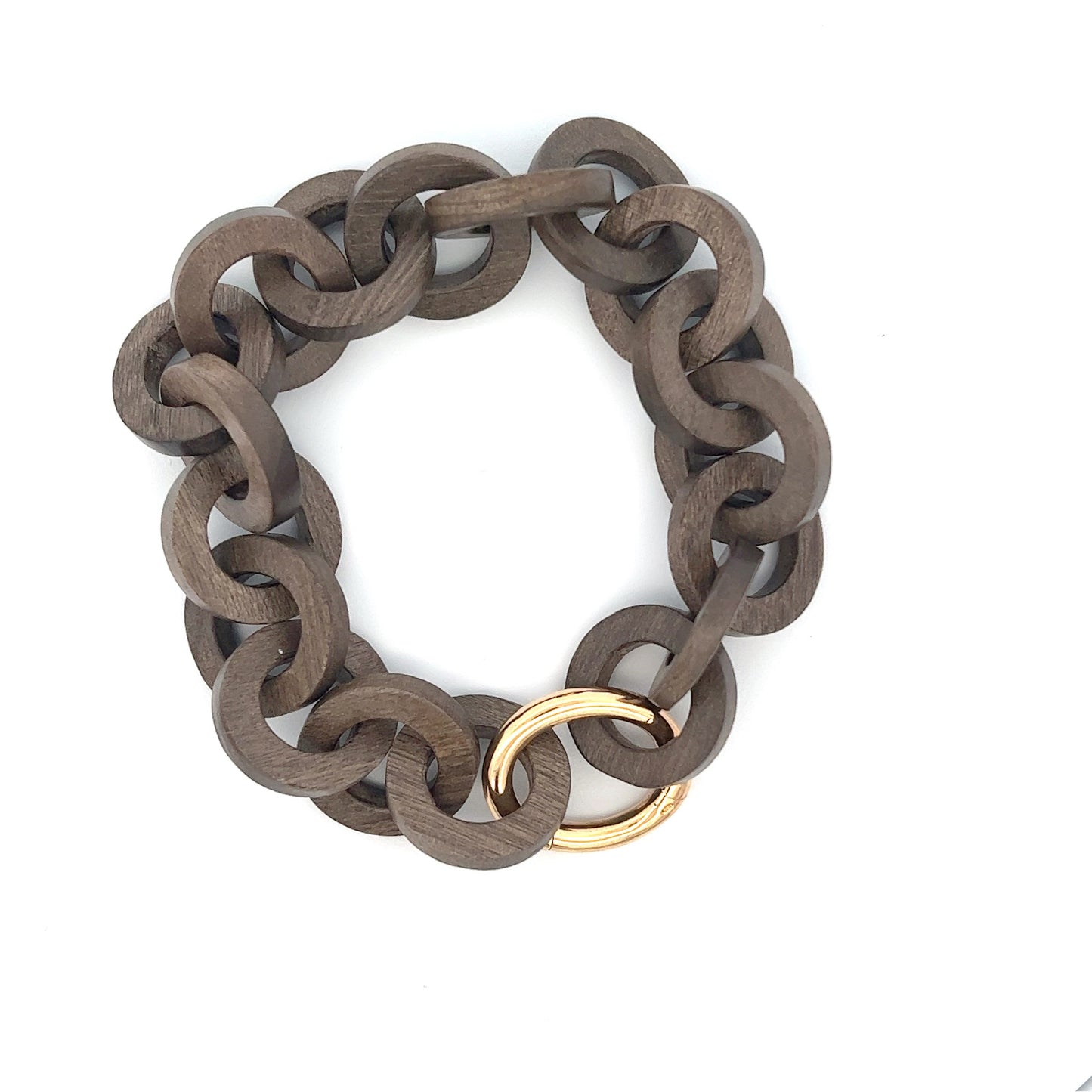 Brown Wood Link Bracelet