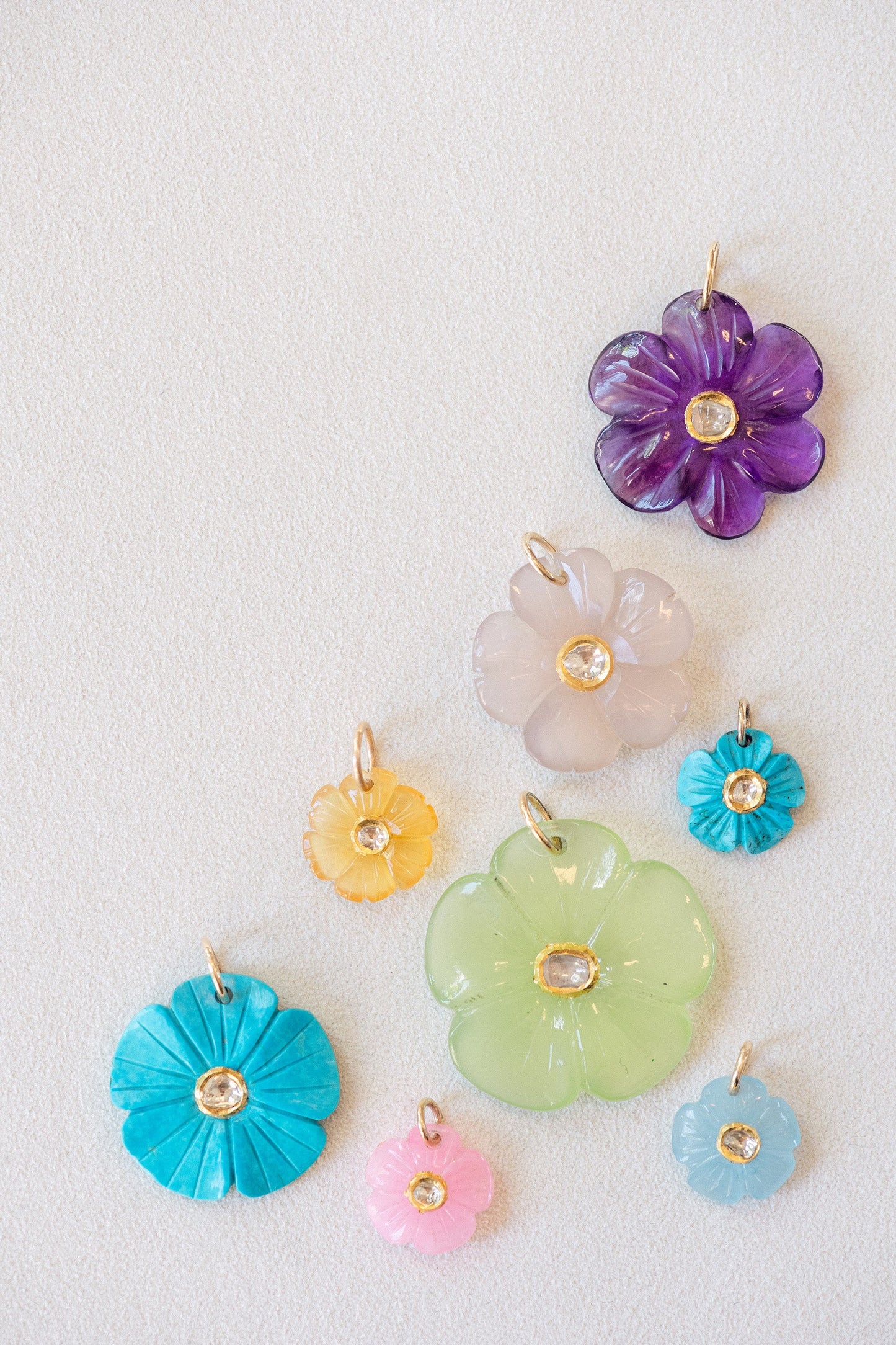 Carved Flower Charms